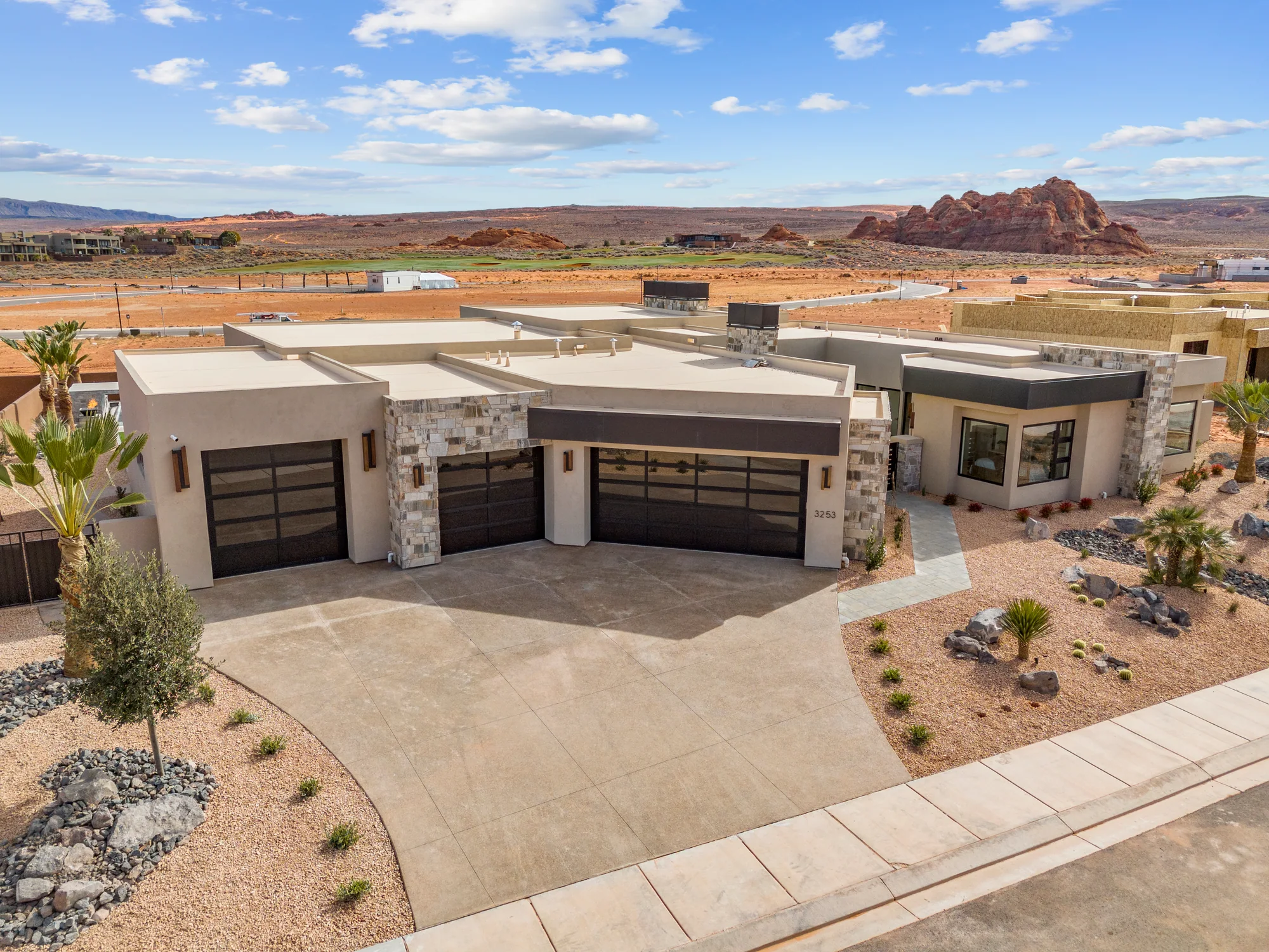 Front aerial view at Desert Contemporary in St. George, Utah