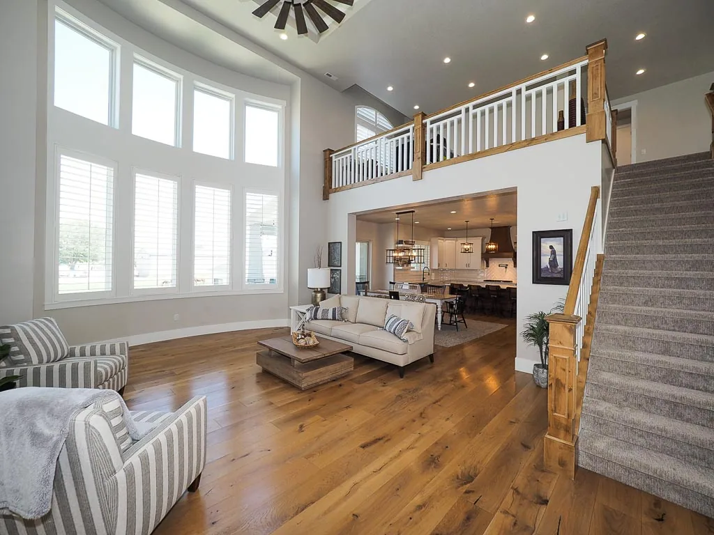 Great room overview at Lehi Custom in Lehi, Utah