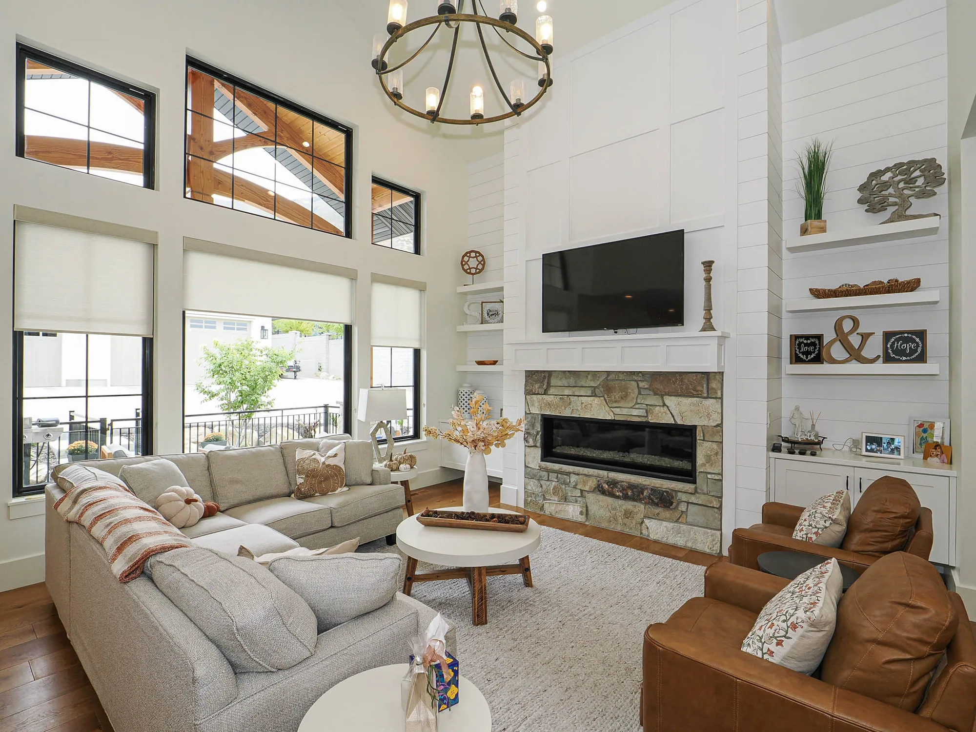 Great room at Mapleton Modern in Mapleton, Utah
