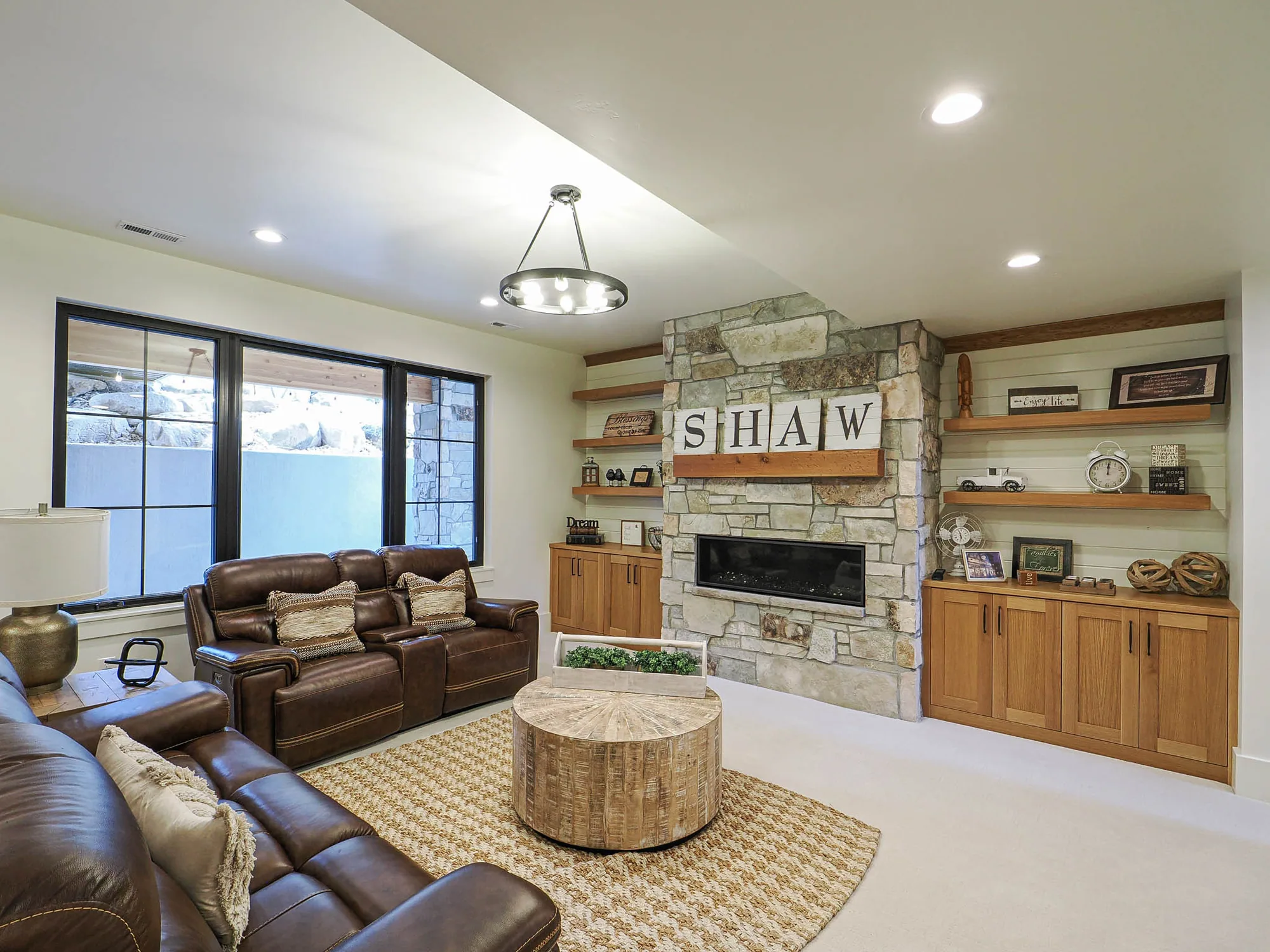 Lower family room at Mapleton Modern in Mapleton, Utah